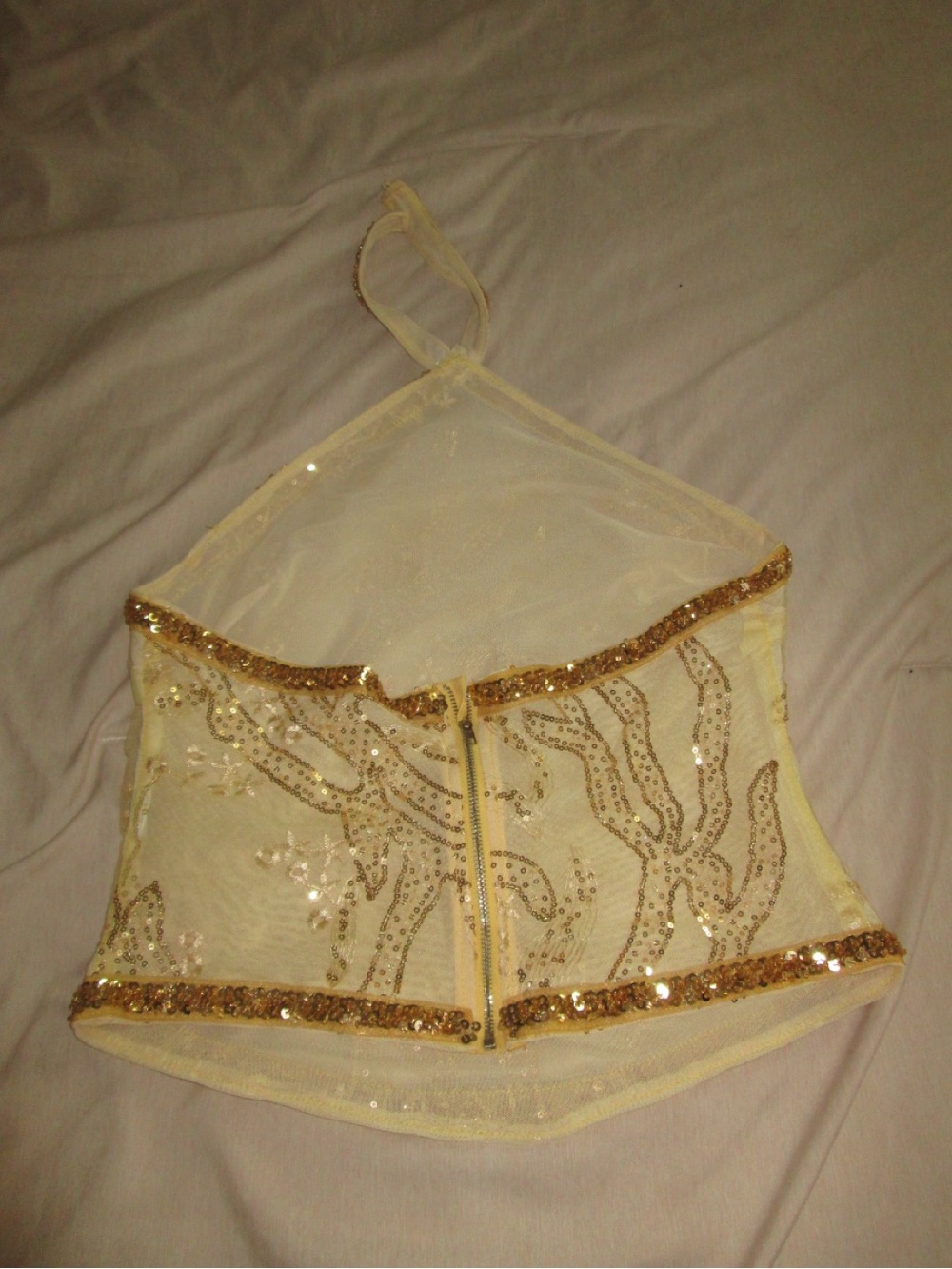 Women's Sequin Halter Top - Gold - Picture 4 of 4